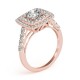 Halo Engagement Ring, 0.89 Ctw Side Stones