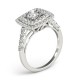 Halo Engagement Ring, 0.89 Ctw Side Stones