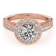 Halo Engagement Ring, 0.25 Ctw Side Stones