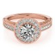 Halo Engagement Ring, 0.25 Ctw Side Stones
