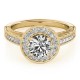 Halo Engagement Ring, 0.25 Ctw Side Stones