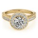 Halo Engagement Ring, 0.25 Ctw Side Stones