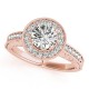 Halo Engagement Ring, 0.25 Ctw Side Stones