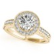 Halo Engagement Ring, 0.25 Ctw Side Stones