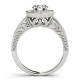 Halo Engagement Ring, 0.25 Ctw Side Stones