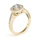 Halo Engagement Ring, 0.25 Ctw Side Stones