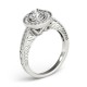 Halo Engagement Ring, 0.25 Ctw Side Stones