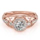 Halo Engagement Ring, 0.30 Ctw Side Stones