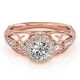 Halo Engagement Ring, 0.30 Ctw Side Stones