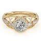 Halo Engagement Ring, 0.30 Ctw Side Stones