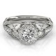 Halo Engagement Ring, 0.30 Ctw Side Stones