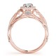 Halo Engagement Ring, 0.30 Ctw Side Stones