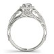 Halo Engagement Ring, 0.30 Ctw Side Stones