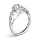 Halo Engagement Ring, 0.30 Ctw Side Stones