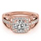 Halo Engagement Ring, 0.27 Ctw Side Stones