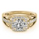 Halo Engagement Ring, 0.27 Ctw Side Stones