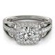 Halo Engagement Ring, 0.27 Ctw Side Stones