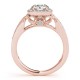 Halo Engagement Ring, 0.27 Ctw Side Stones