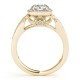 Halo Engagement Ring, 0.27 Ctw Side Stones