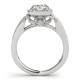 Halo Engagement Ring, 0.27 Ctw Side Stones