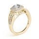 Halo Engagement Ring, 0.27 Ctw Side Stones