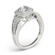 Halo Engagement Ring, 0.27 Ctw Side Stones