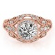 Halo Engagement Ring, 0.41 Ctw Side Stones