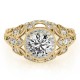 Halo Engagement Ring, 0.41 Ctw Side Stones