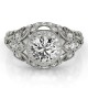 Halo Engagement Ring, 0.41 Ctw Side Stones