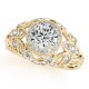 Halo Engagement Ring, 0.41 Ctw Side Stones