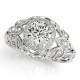 Halo Engagement Ring, 0.41 Ctw Side Stones