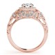 Halo Engagement Ring, 0.41 Ctw Side Stones