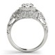 Halo Engagement Ring, 0.41 Ctw Side Stones