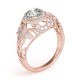 Halo Engagement Ring, 0.41 Ctw Side Stones