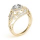 Halo Engagement Ring, 0.41 Ctw Side Stones