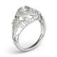 Halo Engagement Ring, 0.41 Ctw Side Stones