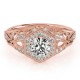 Halo Engagement Ring, 0.32 Ctw Side Stones