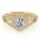 Halo Engagement Ring, 0.32 Ctw Side Stones