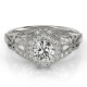 Halo Engagement Ring, 0.32 Ctw Side Stones