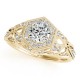 Halo Engagement Ring, 0.32 Ctw Side Stones