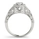 Halo Engagement Ring, 0.32 Ctw Side Stones