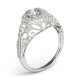 Halo Engagement Ring, 0.32 Ctw Side Stones