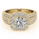 Halo Engagement Ring, 0.60 Ctw Side Stones