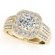 Halo Engagement Ring, 0.60 Ctw Side Stones