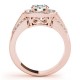 Halo Engagement Ring, 0.60 Ctw Side Stones