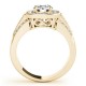 Halo Engagement Ring, 0.60 Ctw Side Stones