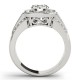 Halo Engagement Ring, 0.60 Ctw Side Stones