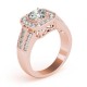Halo Engagement Ring, 0.60 Ctw Side Stones
