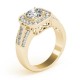 Halo Engagement Ring, 0.60 Ctw Side Stones