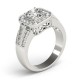 Halo Engagement Ring, 0.60 Ctw Side Stones